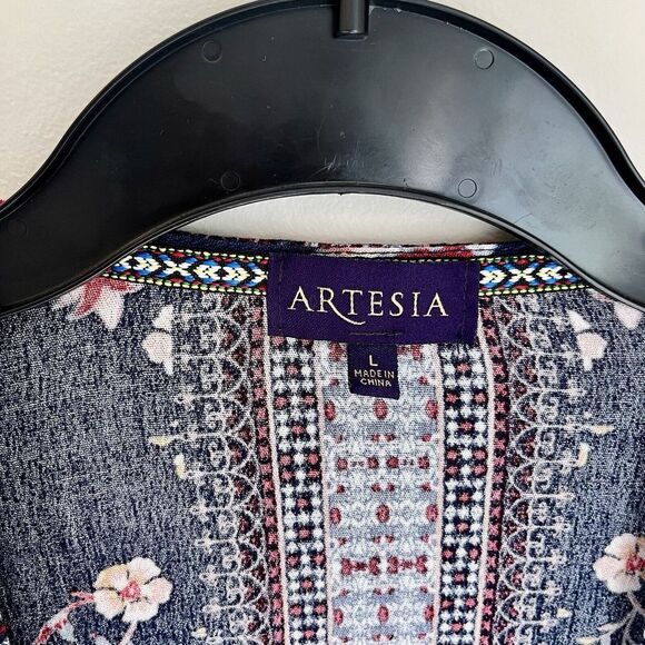 Artesia‎ Womens Anthropologie Open Kimono Cardigan Floral 3/4 Sleeve Boho Large - Picture 3 of 8